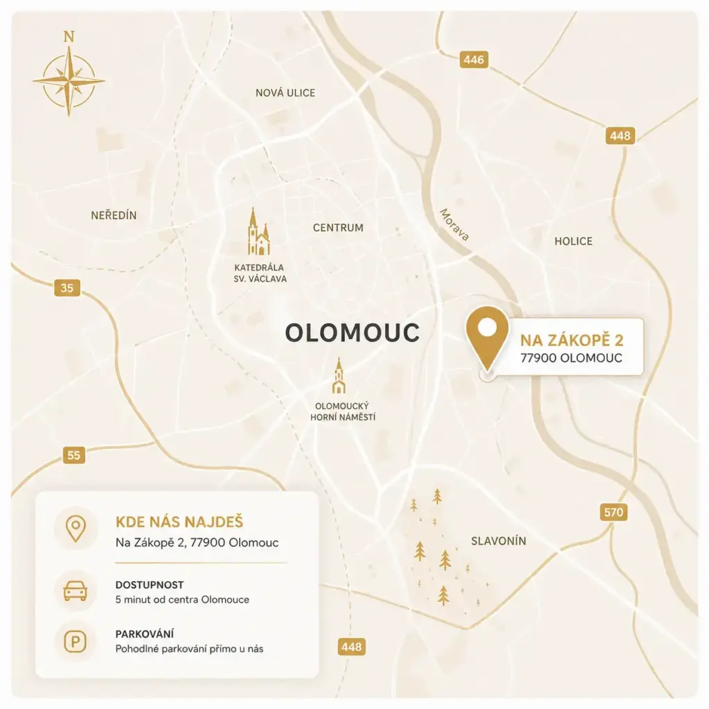 Mapa s adresou Peak Nest Na Zákopě 2 v Olomouci